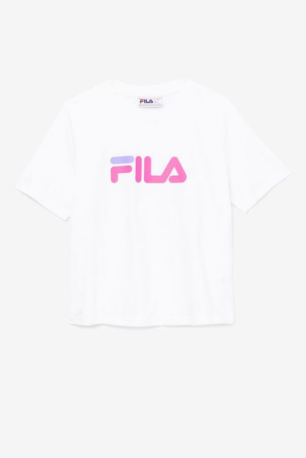 Fila Miss Eagle Oversized Graphic Women's Tee - White/Pink/Purple,NZ 614-59871